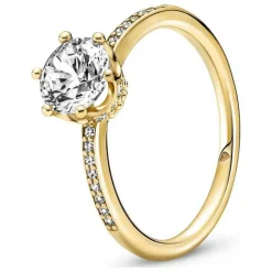 Pandora Bague<Bague Solitaire Couronne Scintillante Incolore Moments - Métal Doré à l'or fin 585/1000