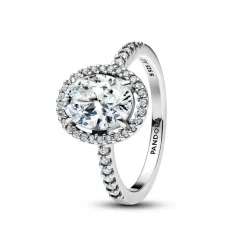 Pandora Bague<Bague Spectaculaire Halo Ovale Scintillant