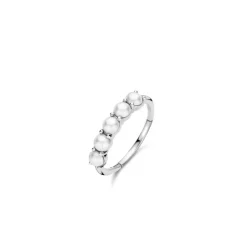 Ti Sento Bague<Bague - 12322PW Rhodié Et Perles Synthétiques Serti Rail Argent