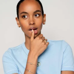 Ti Sento Bague<Bague - 12322YP Argent Et Perles Synthétiques Serti Rail Doré