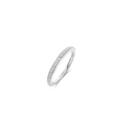 Ti Sento Bague<Bague - 12317ZI Rhodié Et Oxydes De Zirconium Sertie Rail Argent