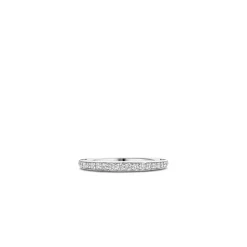 Ti Sento Bague<Bague - 12317ZI Rhodié Et Oxydes De Zirconium Sertie Rail Argent