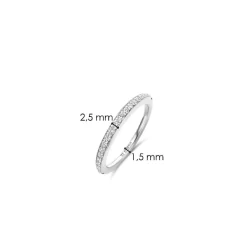 Ti Sento Bague<Bague - 12317ZI Rhodié Et Oxydes De Zirconium Sertie Rail Argent