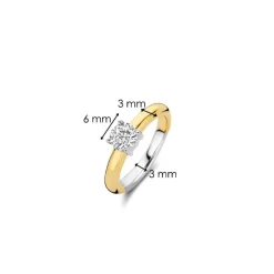 Ti Sento Bague<Bague - 1463ZY Argent Et Oxyde De Zirconium PM Doré