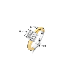 Ti Sento Bague<Bague - 1464ZY Argent Et Oxyde De Zirconium GM Doré