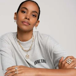 Ti Sento Bague<Bague - 12328ZY Argent Doré Et Oxyde De Zirconium Carré