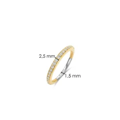 Ti Sento Bague<Bague - 12317ZY Argent Et Oxydes De Zirconium Sertie Rail Doré