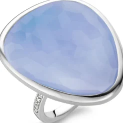 Ti Sento Bague<Bague 12001LA - Bague Bleue Argent Bijoux