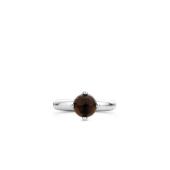 Ti Sento Bague<Bague 12179TB - argent pierre synth. Marron translucide serti griffes Femme