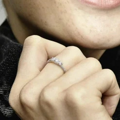 Pandora Bague<Bague trois pierres rondes Timeless