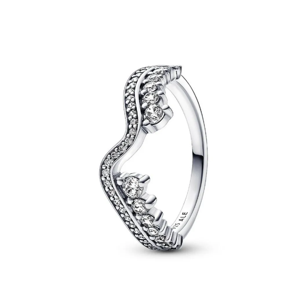 Pandora Bague<Bague Vague Asymétrique Scintillante argent 192543C01
