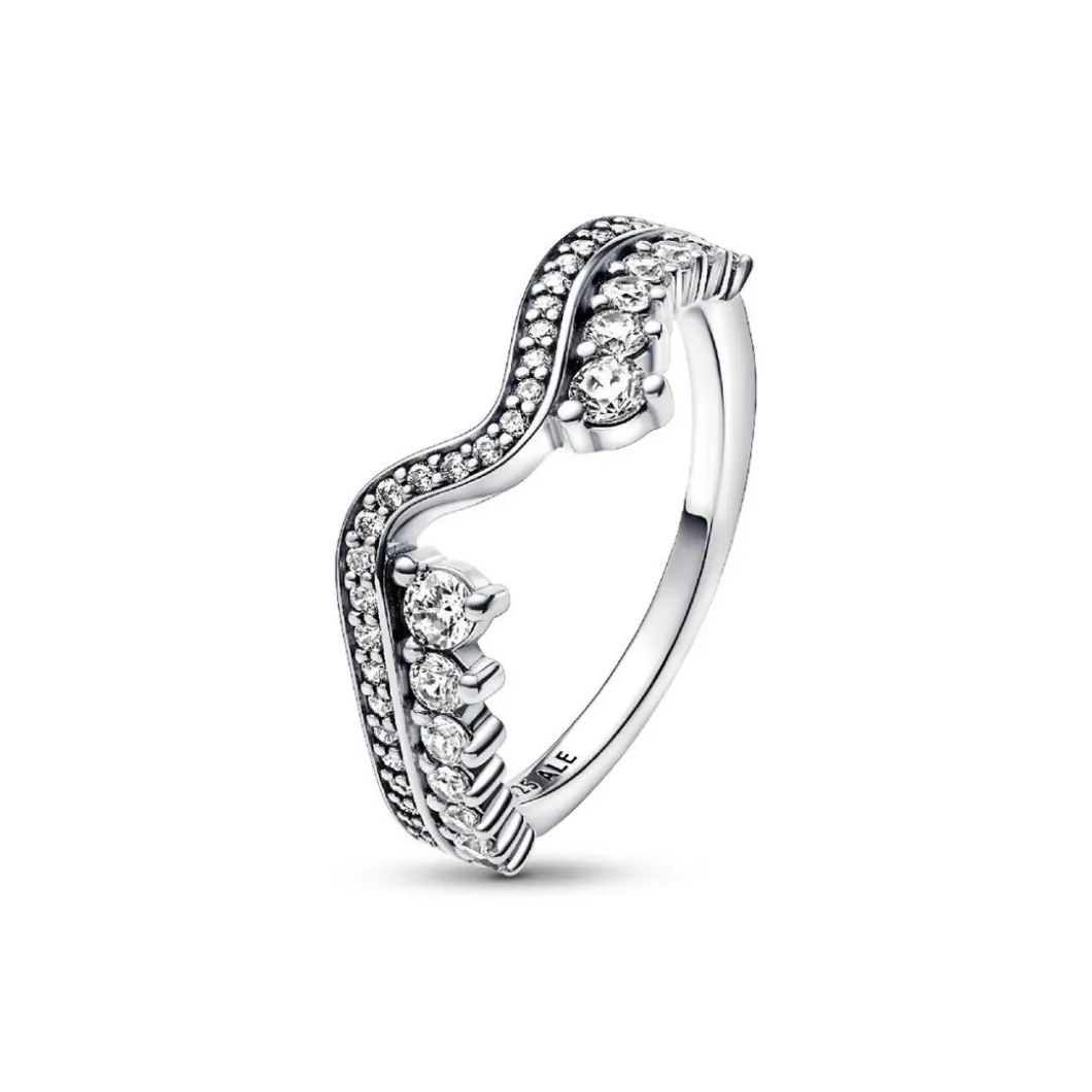Pandora Bague<Bague Vague Asymétrique Scintillante argent 192543C01