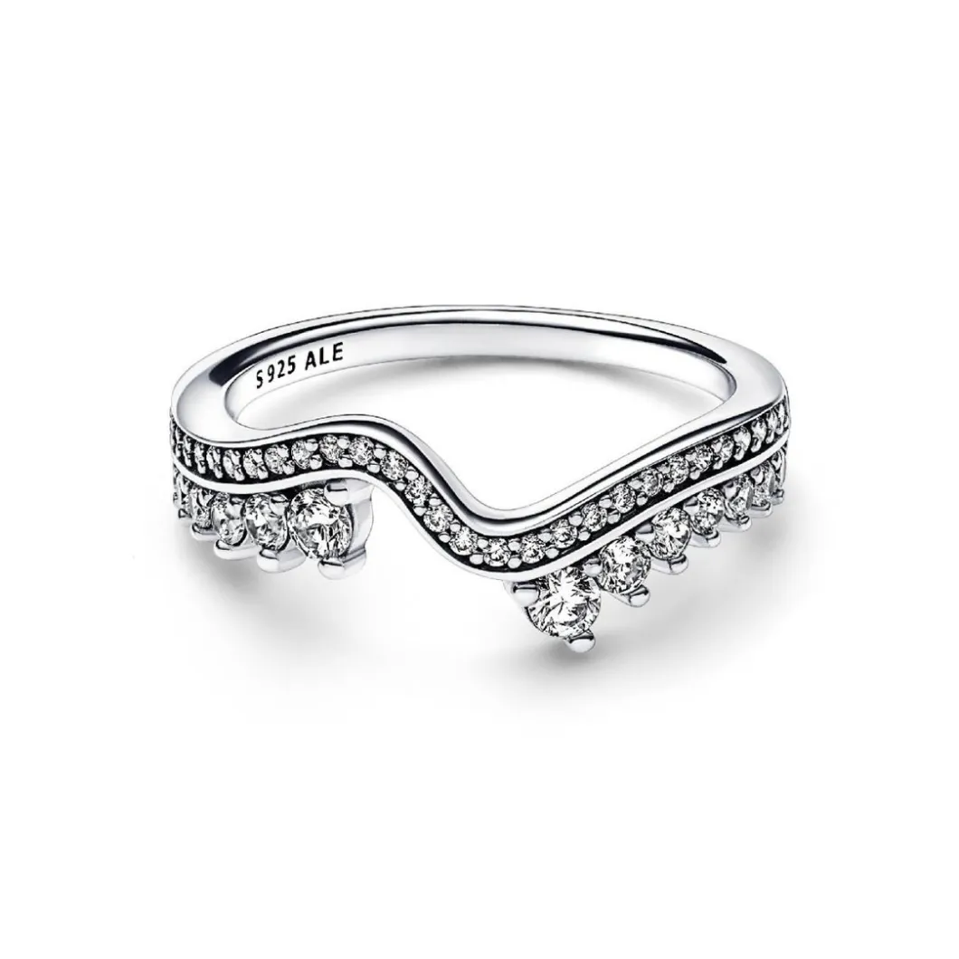 Pandora Bague<Bague Vague Asymétrique Scintillante argent 192543C01