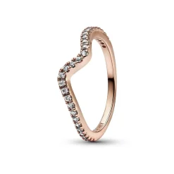 Pandora Bague<Bague Vague Scintillante doré rose