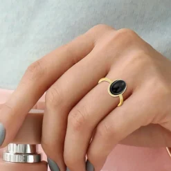 Angèle M Bijoux Bague<Bagues Femme - B2457-BLACK-ONYX - Angèle M