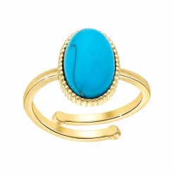 Angèle M Bijoux Bague<Bagues Femme B2457-TURQUOISE - Angèle M Doré