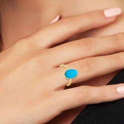 Angèle M Bijoux Bague<Bagues Femme B2457-TURQUOISE - Angèle M Doré