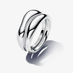 Pandora Bague<Bagues Superposables de Forme Organique Argent