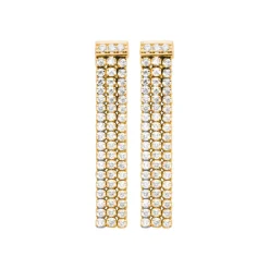 Maison de la Bijouterie Boucles D'Oreilles<Boucle d'oreilles Pendantes femme plaqué or blanc serti griffe - Y5565Z0