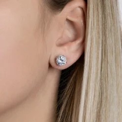 Maison de la Bijouterie Boucles D'Oreilles<Boucles d'oreille Puces Oxydes mixte argent rhodié serti griffe classique - Z5055Z0V