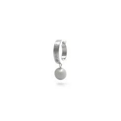 Guess Bijoux Boucles D'Oreilles<Boucles D'Oreille Edgy Styles Acier Rhodié Et Pampille Perle 24 Mm