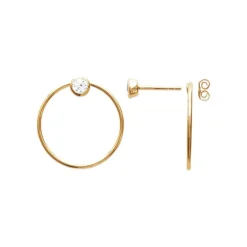 Maison de la Bijouterie Boucles D'Oreilles<Boucles d'oreille femme plaqué or blanc serti clos - Y5463Z0