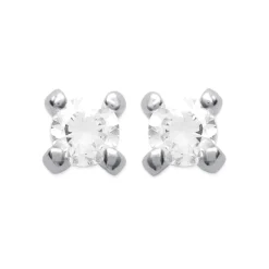 Maison de la Bijouterie Boucles D'Oreilles<Boucles d'oreille mixte argent rhodié serti 4 griffes rhodie - Z5055Z0Y