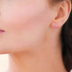 Maison de la Bijouterie Boucles D'Oreilles<Boucles d'oreille mixte argent rhodié serti 4 griffes rhodie - Z5055Z0Y