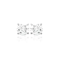 Maison de la Bijouterie Boucles D'Oreilles<Boucles d'oreille mixte argent rhodié serti griffe classique - Z5055Z04