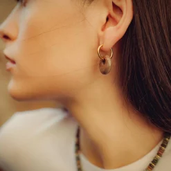 Sloya Boucles D'Oreilles<Boucles d'oreilles Blima en pierres Agate Indienne Vert