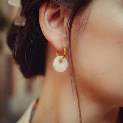 Sloya Boucles D'Oreilles<Boucles d'oreilles Blima en pierres Jade he Blanc