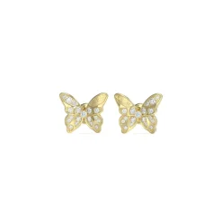 Guess Bijoux Boucles D'Oreilles<Boucles D'Oreilles Chrysalis Acier Puces Papillon Pavé De Zircons Cubiques Doré