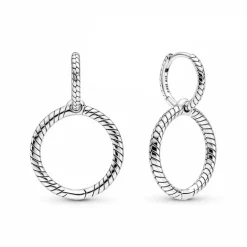 Pandora Boucles D'Oreilles<Boucles d'oreilles Créoles Porte-Charms Moments Moments - 299532C00 Argent