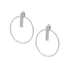 Les Interchangeables Boucles D'Oreilles<Boucles d'oreilles A54282 - Créoles Barette Strassé PM Palladium Cristal