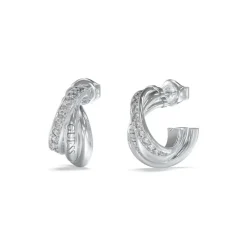 Guess Bijoux Boucles D'Oreilles<Boucles D'Oreilles Perfect Acier Rhodié Mini Pavées 17 Mm Argent