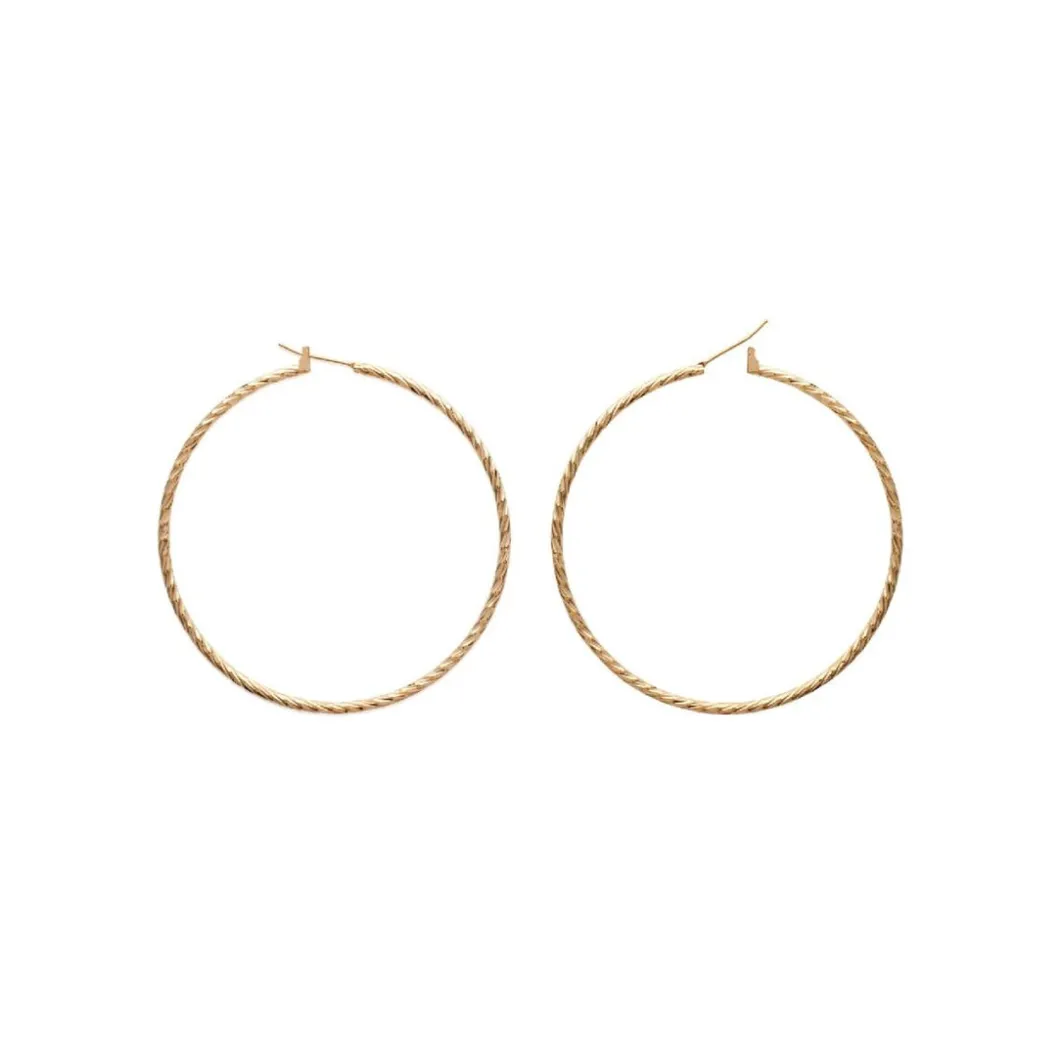 Maison de la Bijouterie Boucles D'Oreilles<Boucles d'oreilles plaqué or créoles torsadées 60mm Y6Z5Y60