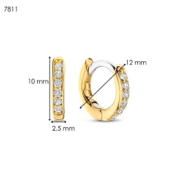 Ti Sento Boucles D'Oreilles<Boucles D'Oreilles - 7811ZY Argent Anneaux Et Pavage Doré