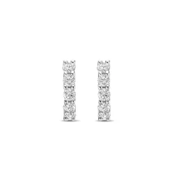 Ti Sento Boucles D'Oreilles<Boucles D'Oreilles - 7955ZI Rhodié Anneaux Et Pavage Argent