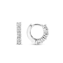 Ti Sento Boucles D'Oreilles<Boucles D'Oreilles - 7955ZI Rhodié Anneaux Et Pavage Argent