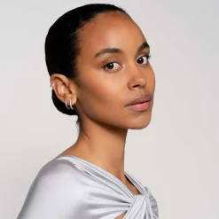 Ti Sento Boucles D'Oreilles<Boucles D'Oreilles - 7955ZI Rhodié Anneaux Et Pavage Argent