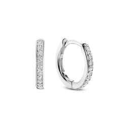 Ti Sento Boucles D'Oreilles<Boucles D'Oreilles - 7812ZI Rhodié Anneaux Et Pavage Argent