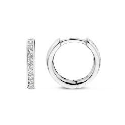 Ti Sento Boucles D'Oreilles<Boucles D'Oreilles - 7812ZI Rhodié Anneaux Et Pavage Argent