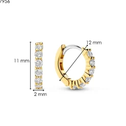 Ti Sento Boucles D'Oreilles<Boucles D'Oreilles - 7956ZY Argent Anneaux Et Pavage Doré