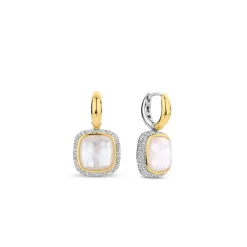 Ti Sento Boucles D'Oreilles<Boucles D'Oreilles - 7968MW Argent Doublé Nacre Carré Et Oxydes De Zirconium Doré