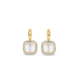 Ti Sento Boucles D'Oreilles<Boucles D'Oreilles - 7968MW Argent Doublé Nacre Carré Et Oxydes De Zirconium Doré