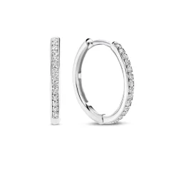 Ti Sento Boucles D'Oreilles<Boucles D'Oreilles - 7959ZI Rhodié Créoles Et Pavage Argent