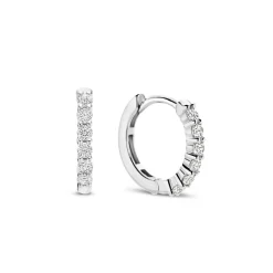 Ti Sento Boucles D'Oreilles<Boucles D'Oreilles - 7957ZI Rhodié Anneaux Et Pavage Argent