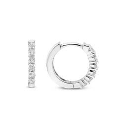 Ti Sento Boucles D'Oreilles<Boucles D'Oreilles - 7957ZI Rhodié Anneaux Et Pavage Argent