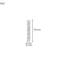 Ti Sento Boucles D'Oreilles<Boucles D'Oreilles - 7957ZI Rhodié Anneaux Et Pavage Argent