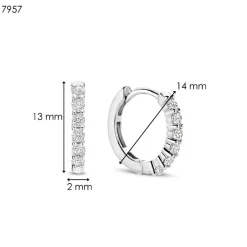 Ti Sento Boucles D'Oreilles<Boucles D'Oreilles - 7957ZI Rhodié Anneaux Et Pavage Argent